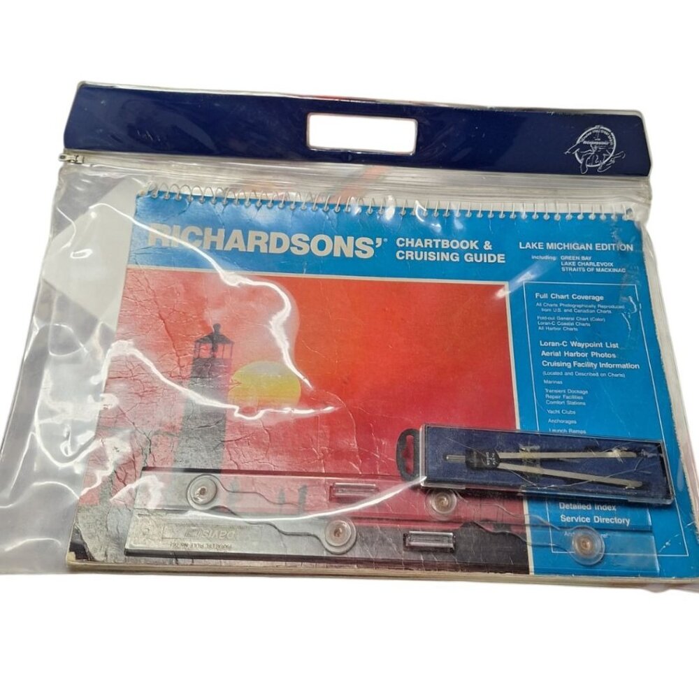 Richards Lake Michigan Chartbook Cruising Guide Maps 1991 Vintage Bag Tools‎ Kit